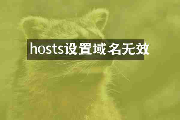 hosts设置域名无效