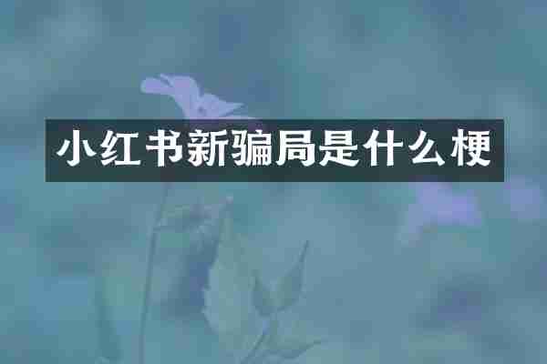 小红书新骗局是什么梗