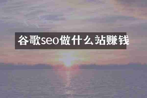 谷歌seo做什么站赚钱