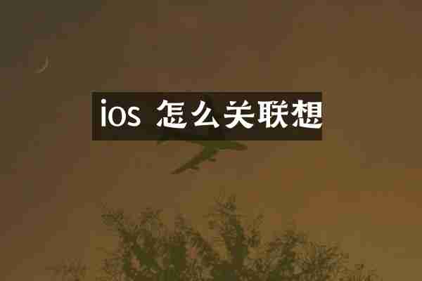 ios 怎么关联想