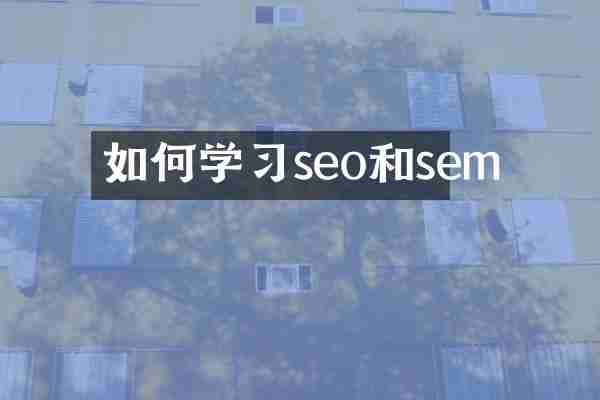 如何学习seo和sem