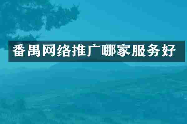 番禺网络推广哪家服务好
