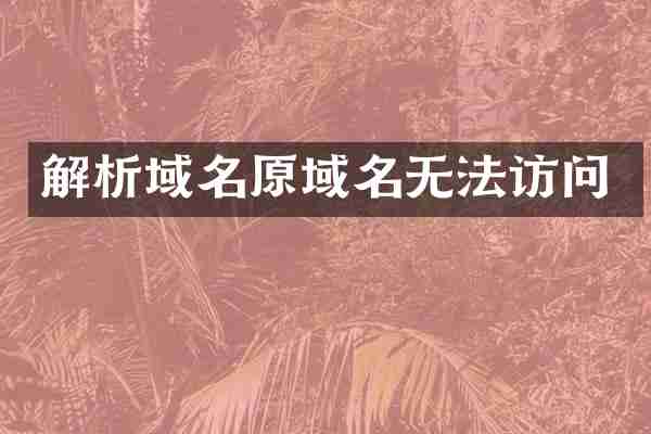 解析域名原域名无法访问