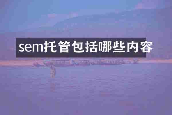 sem托管包括哪些内容