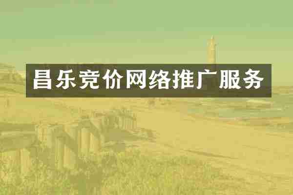 昌乐竞价网络推广服务