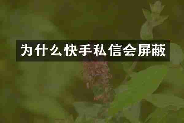 为什么快手私信会屏蔽