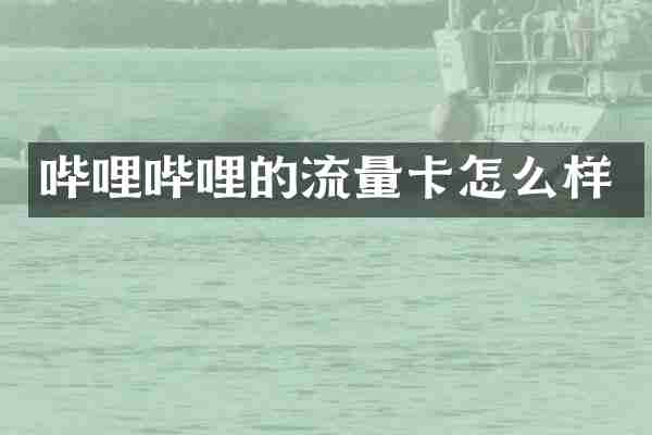 哔哩哔哩的流量卡怎么样