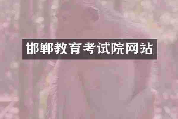 邯郸教育考试院网站