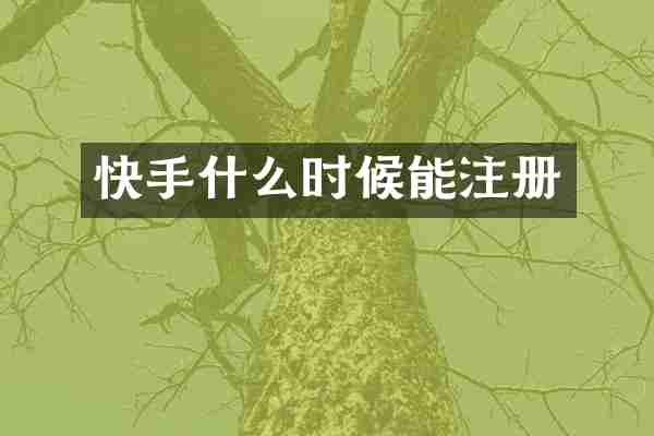 快手什么时候能注册