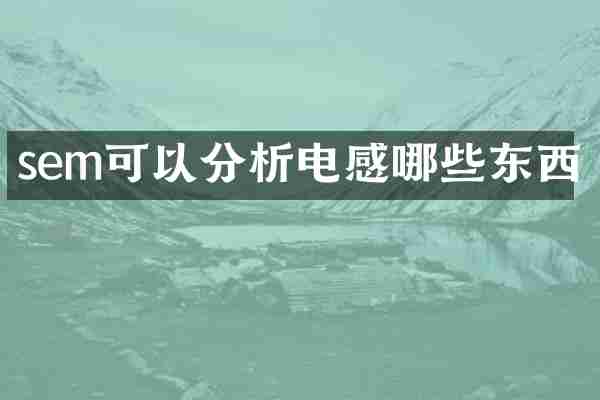 sem可以分析电感哪些东西