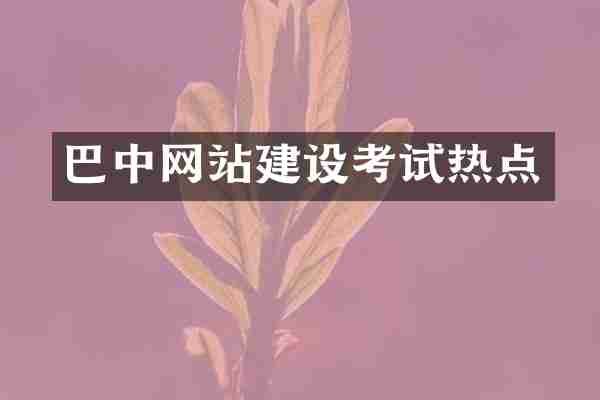 巴中网站建设考试热点