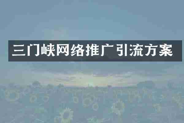 三门峡网络推广引流方案