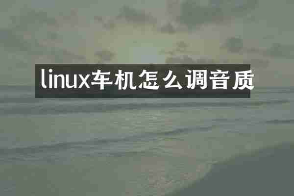 linux车机怎么调音质