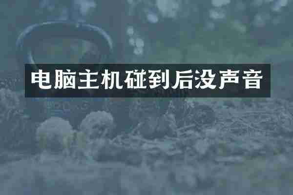 电脑主机碰到后没声音