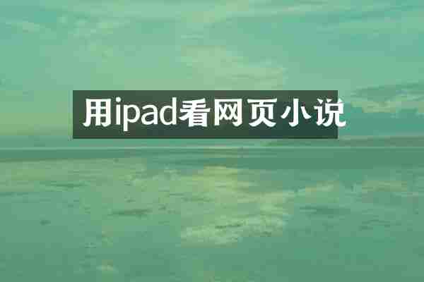用ipad看网页小说