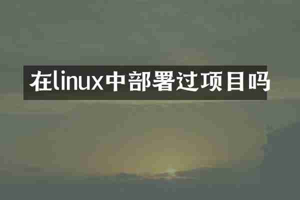 在linux中部署过项目吗