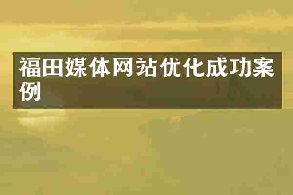 福田媒体网站优化成功案例