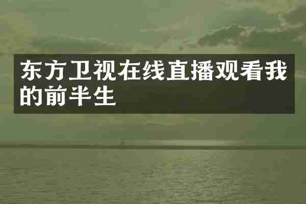 东方卫视在线直播观看我的前半生