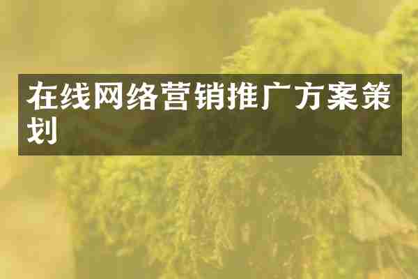 在线网络营销推广方案策划