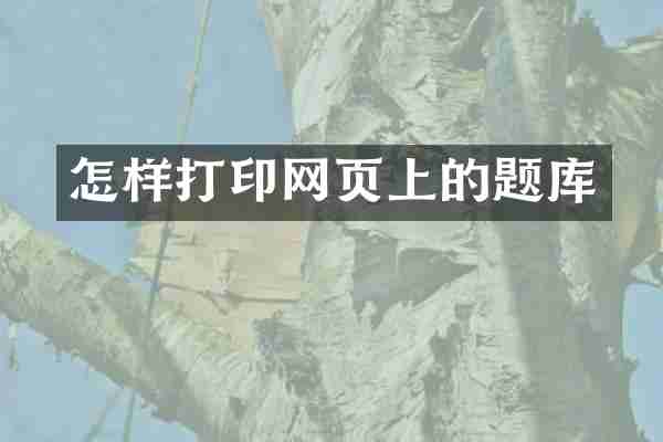 怎样打印网页上的题库