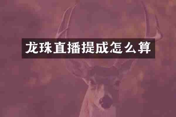 龙珠直播提成怎么算