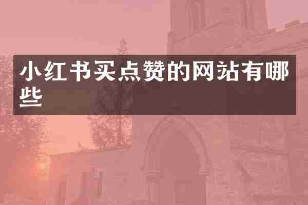 小红书买点赞的网站有哪些