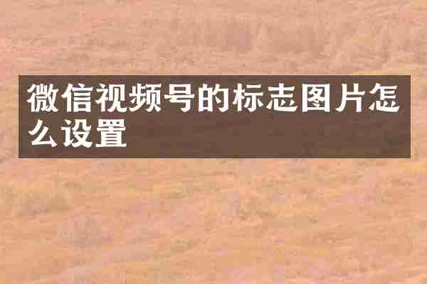 微信视频号的标志图片怎么设置
