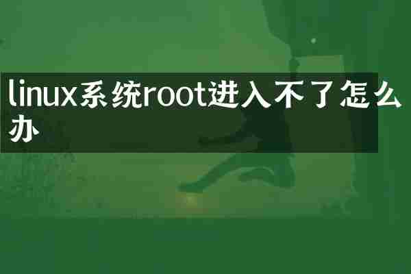 linux系统root进入不了怎么办