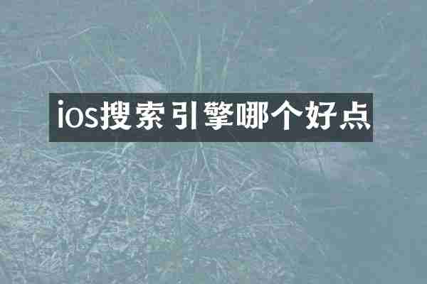 ios搜索引擎哪个好点