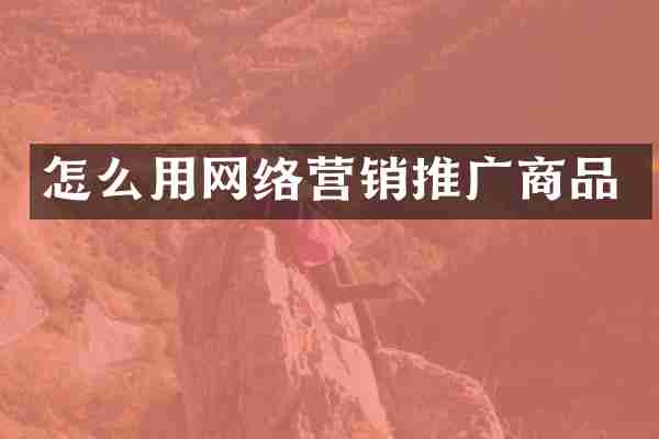 怎么用网络营销推广商品