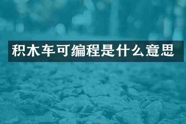 积木车可编程是什么意思
