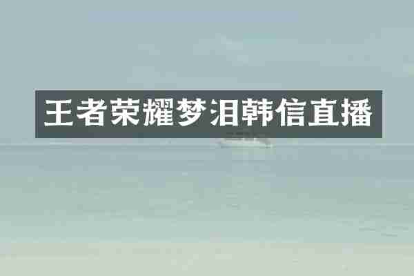 王者荣耀梦泪韩信直播
