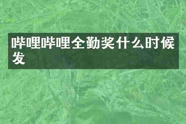 哔哩哔哩全勤奖什么时候发