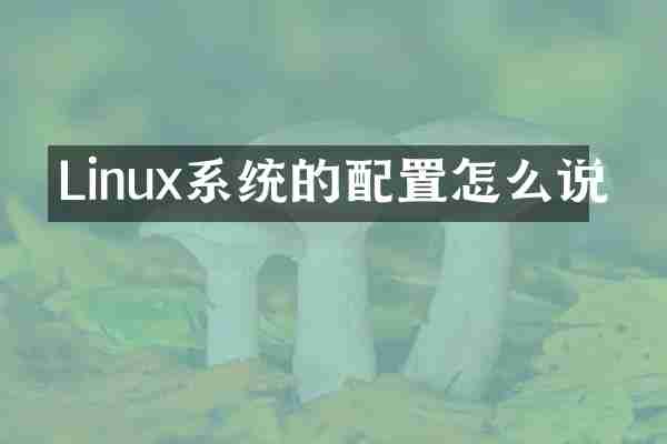 Linux系统的配置怎么说