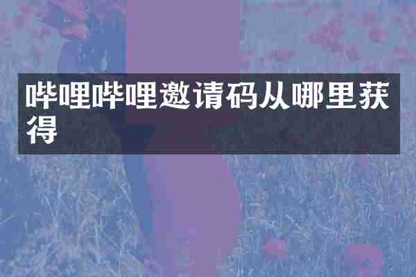 哔哩哔哩邀请码从哪里获得