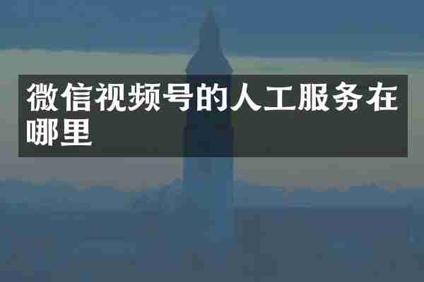 微信视频号的人工服务在哪里