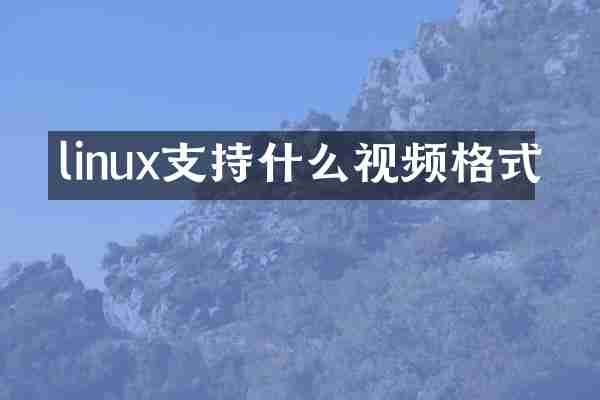 linux支持什么视频格式