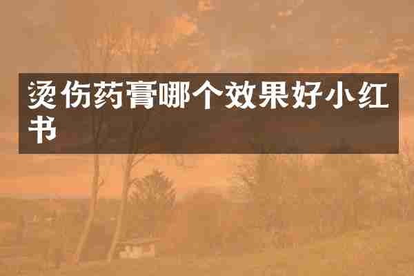 烫伤药膏哪个效果好小红书