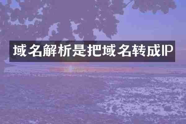 域名解析是把域名转成IP