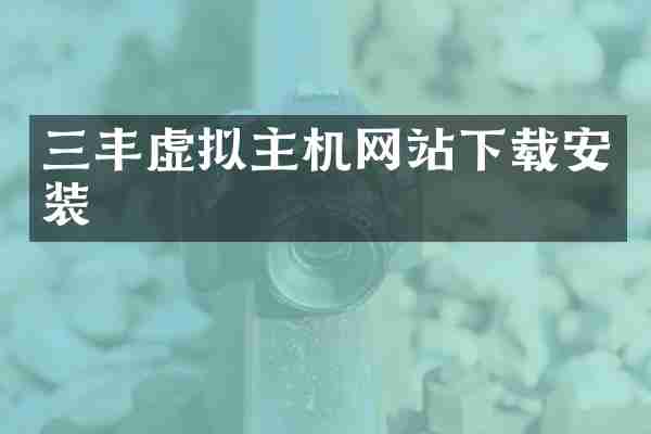三丰虚拟主机网站下载安装