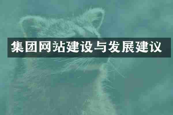 集团网站建设与发展建议