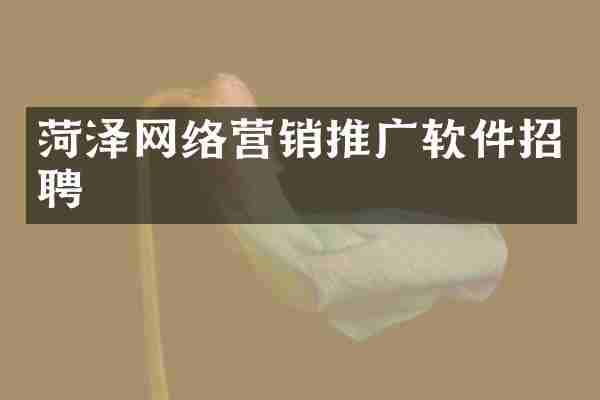 菏泽网络营销推广软件招聘