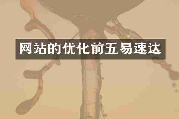 网站的优化前五易速达