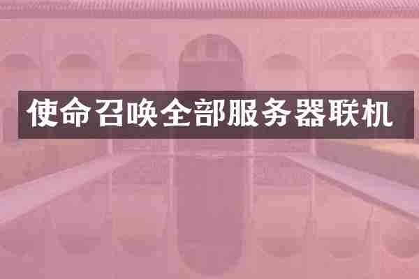 使命召唤全部服务器联机