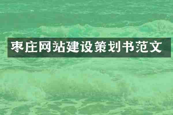 枣庄网站建设策划书范文