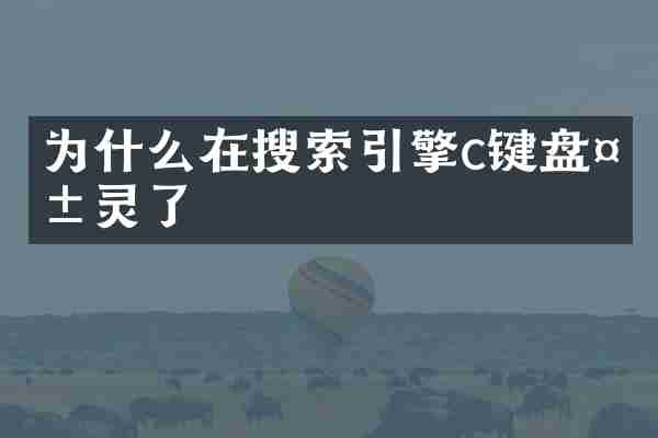 为什么在搜索引擎c键盘失灵了
