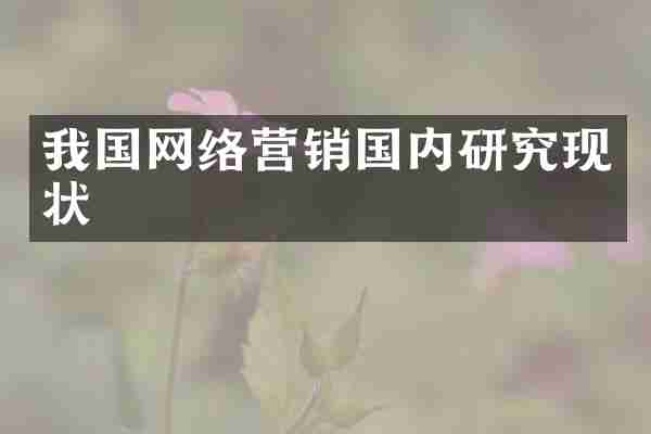 我国网络营销国内研究现状