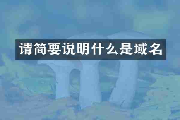 请简要说明什么是域名