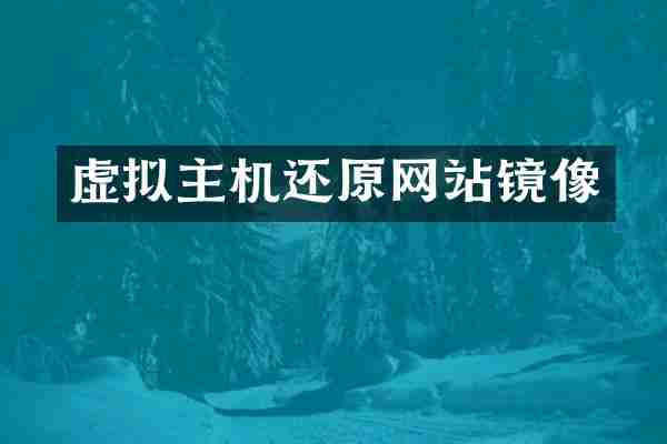 虚拟主机还原网站镜像