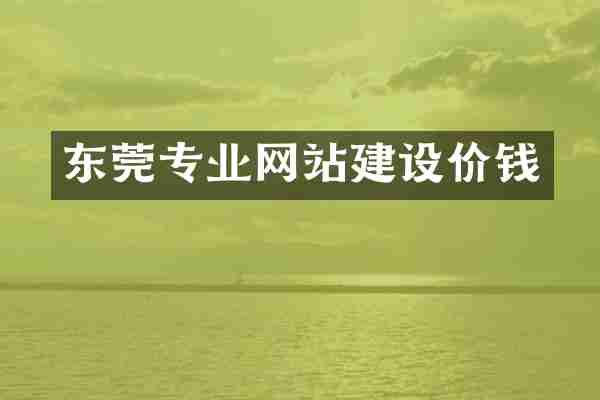 东莞专业网站建设价钱